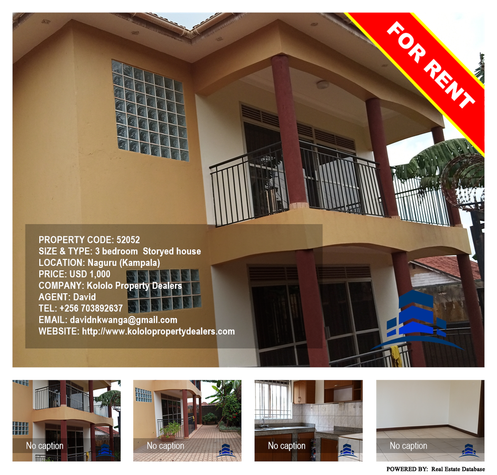 3 bedroom Storeyed house  for rent in Naguru Kampala Uganda, code: 52052