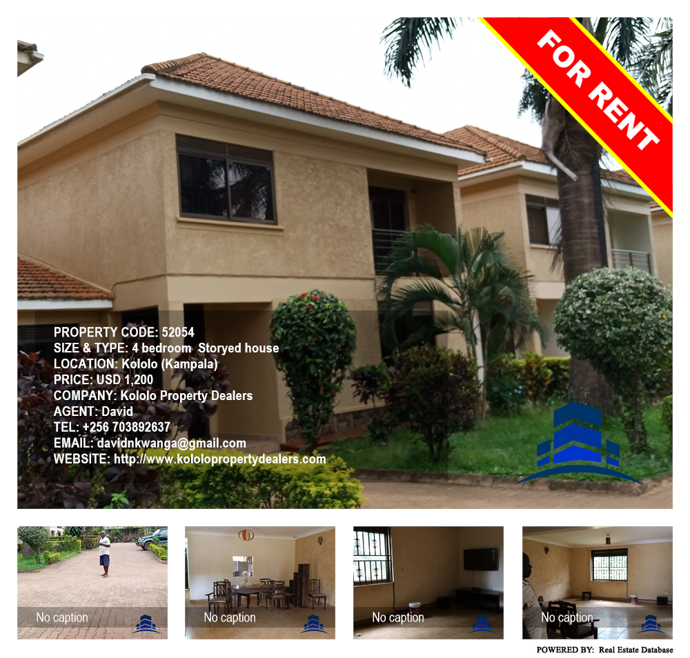 4 bedroom Storeyed house  for rent in Kololo Kampala Uganda, code: 52054