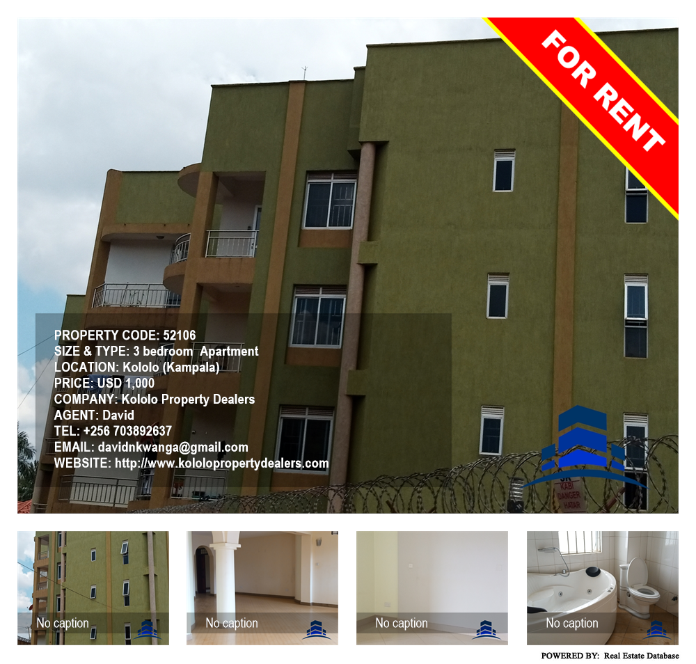 3 bedroom Apartment  for rent in Kololo Kampala Uganda, code: 52106