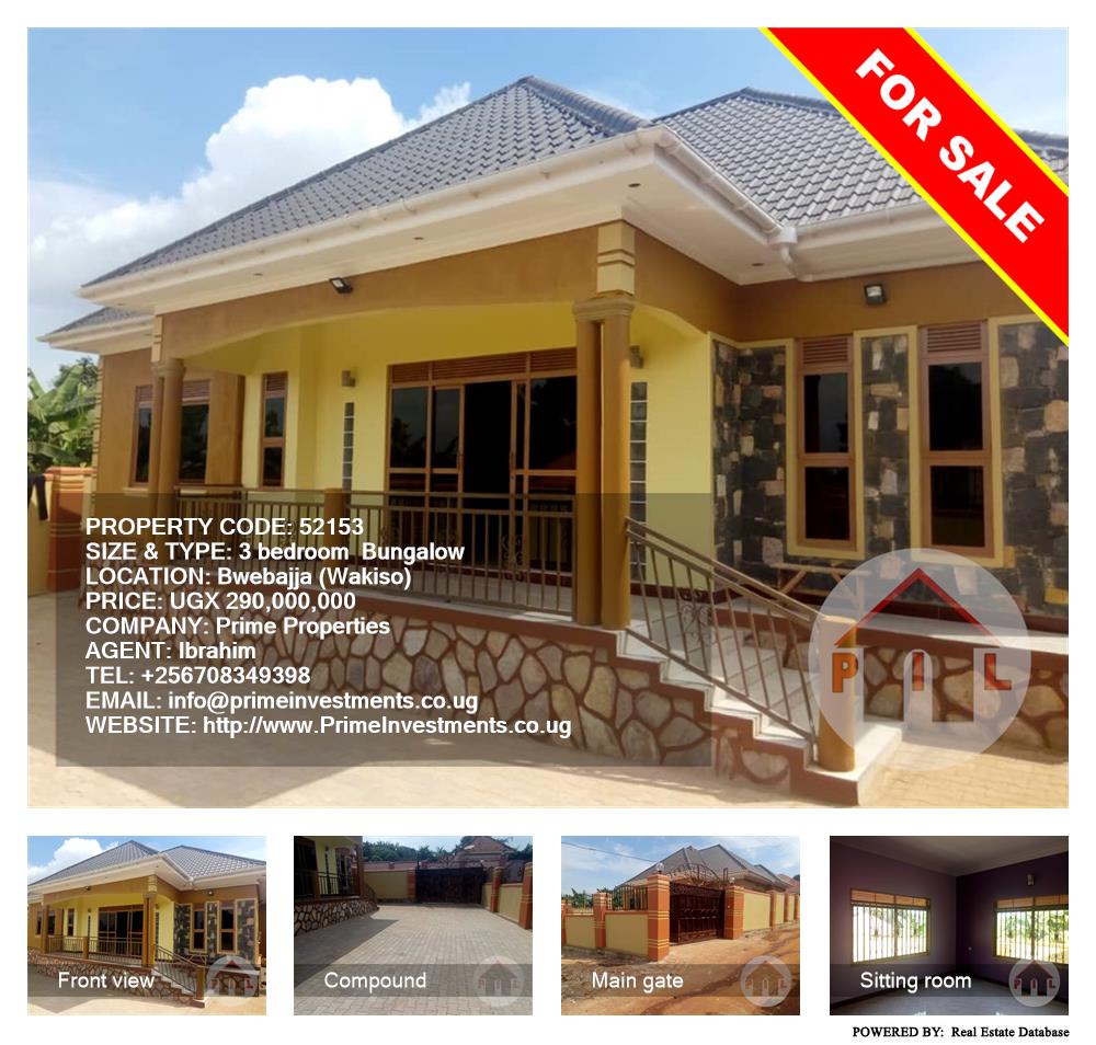 3 bedroom Bungalow  for sale in Bwebajja Wakiso Uganda, code: 52153