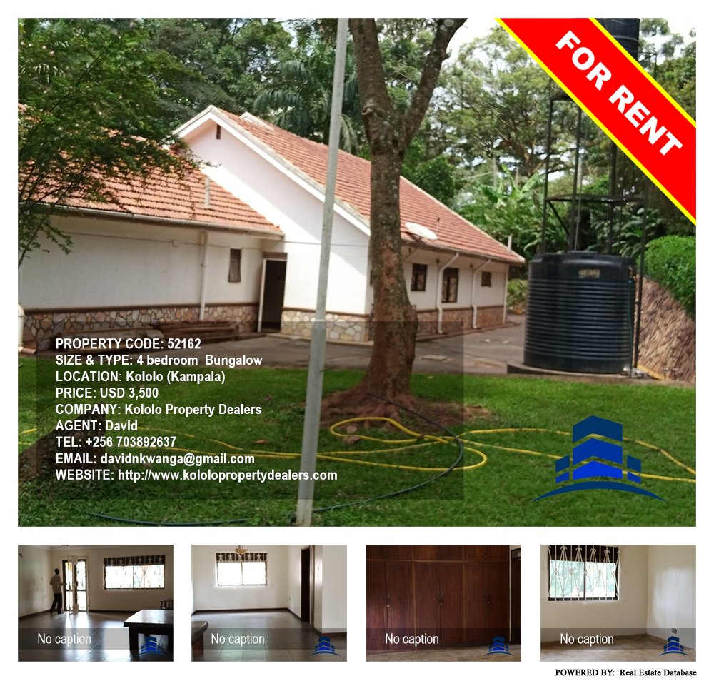 4 bedroom Bungalow  for rent in Kololo Kampala Uganda, code: 52162