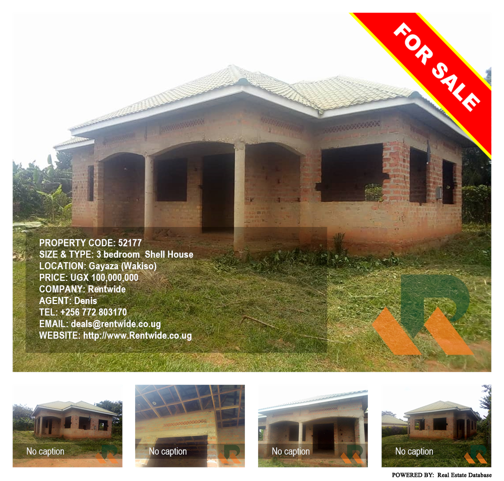 3 bedroom Shell House  for sale in Gayaza Wakiso Uganda, code: 52177