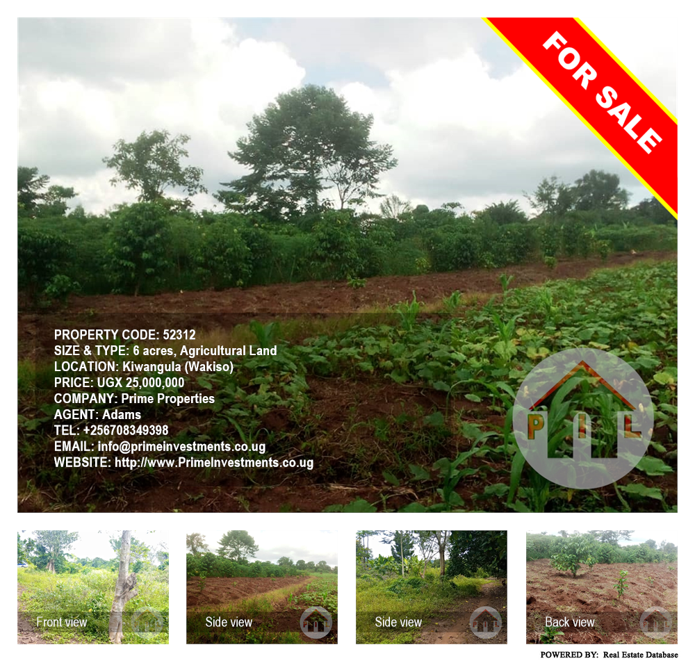 Agricultural Land  for sale in Kiwangula Wakiso Uganda, code: 52312