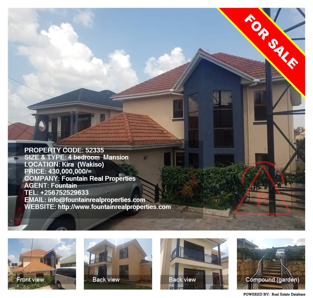 4 bedroom Mansion  for sale in Kira Wakiso Uganda, code: 52335