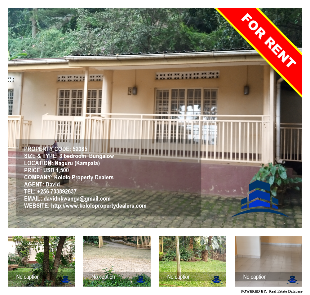 3 bedroom Bungalow  for rent in Naguru Kampala Uganda, code: 52385