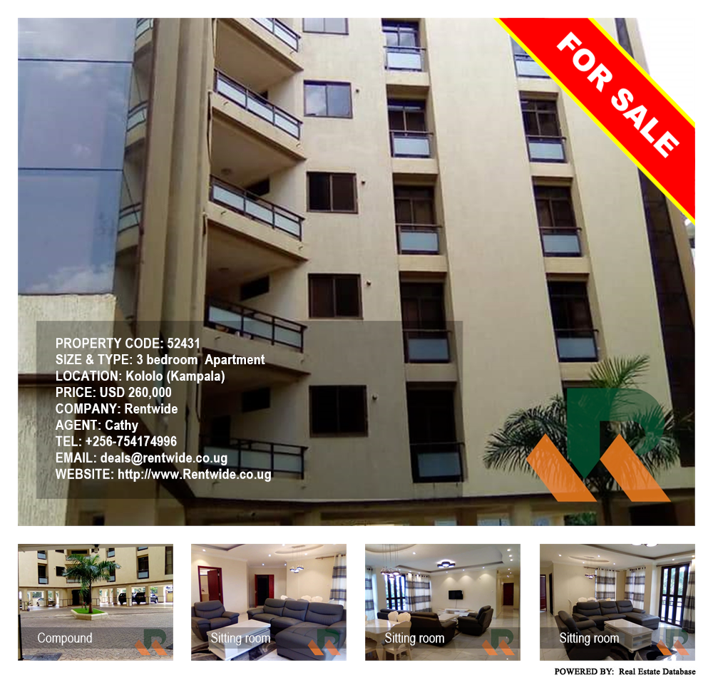 3 bedroom Apartment  for sale in Kololo Kampala Uganda, code: 52431
