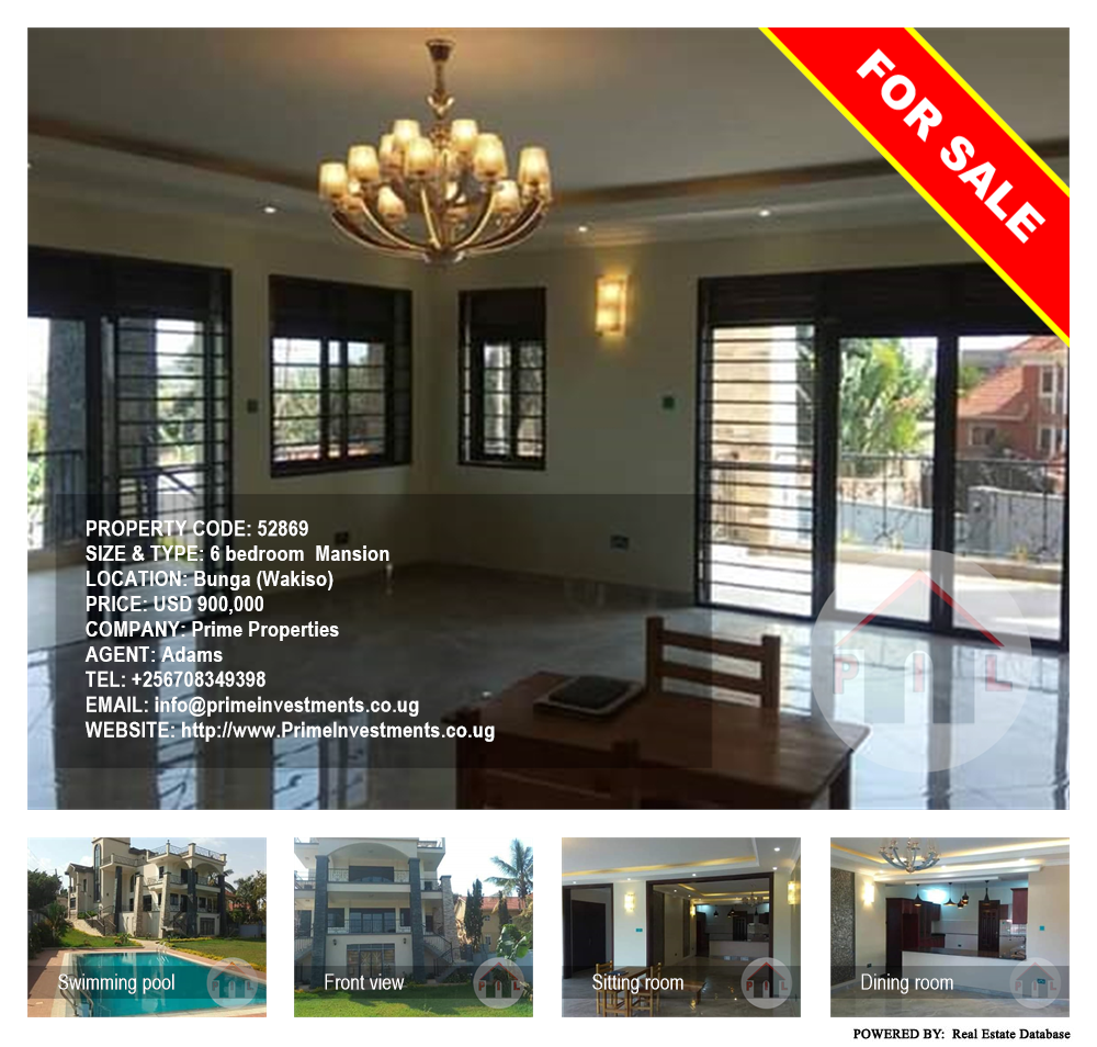 6 bedroom Mansion  for sale in Bbunga Wakiso Uganda, code: 52869