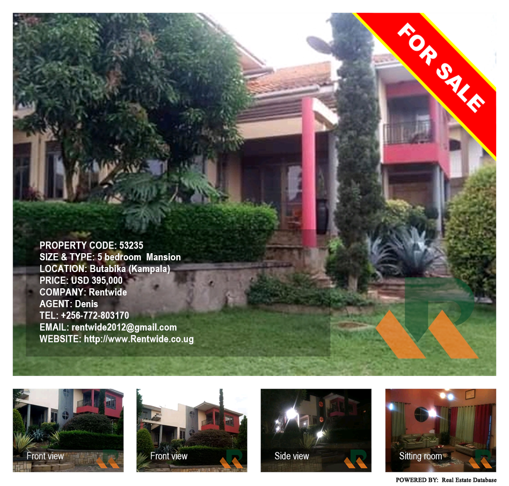 5 bedroom Mansion  for sale in Butabika Kampala Uganda, code: 53235