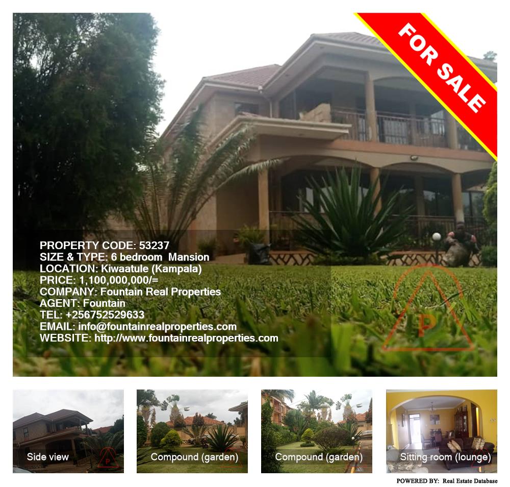 6 bedroom Mansion  for sale in Kiwaatule Kampala Uganda, code: 53237