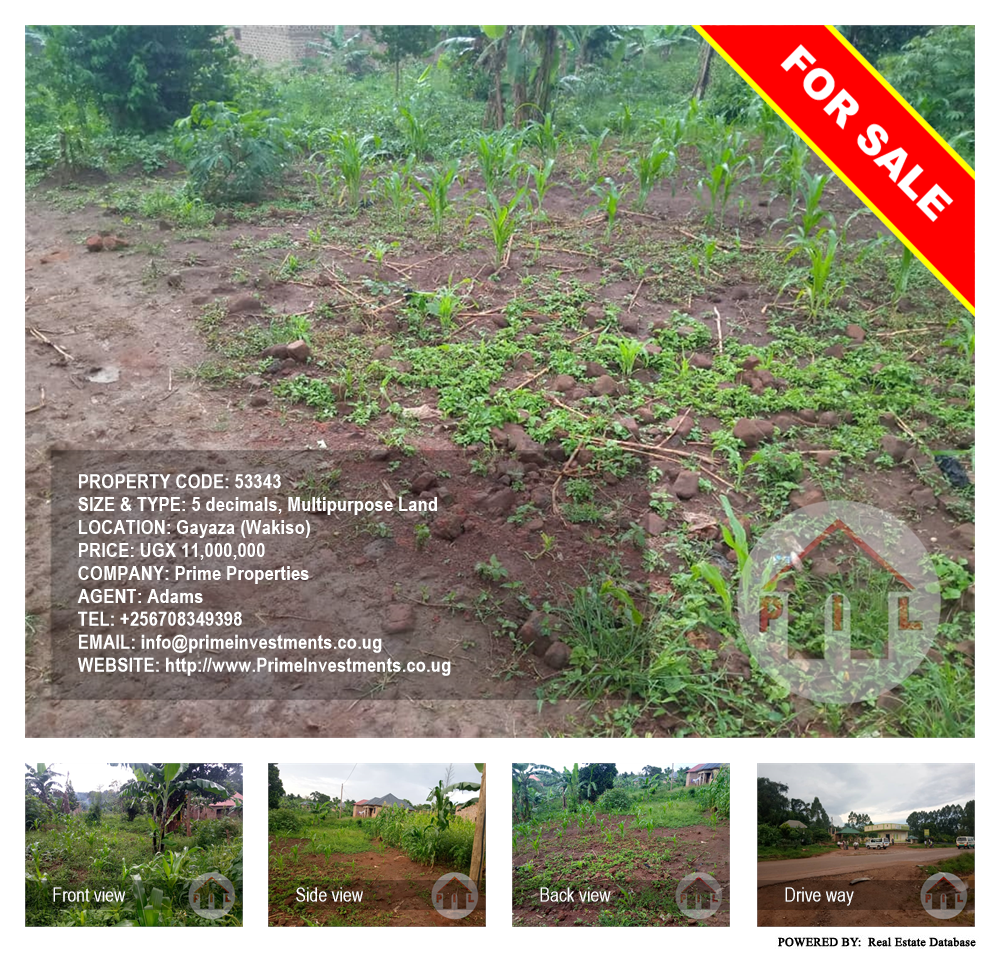 Multipurpose Land  for sale in Gayaza Wakiso Uganda, code: 53343