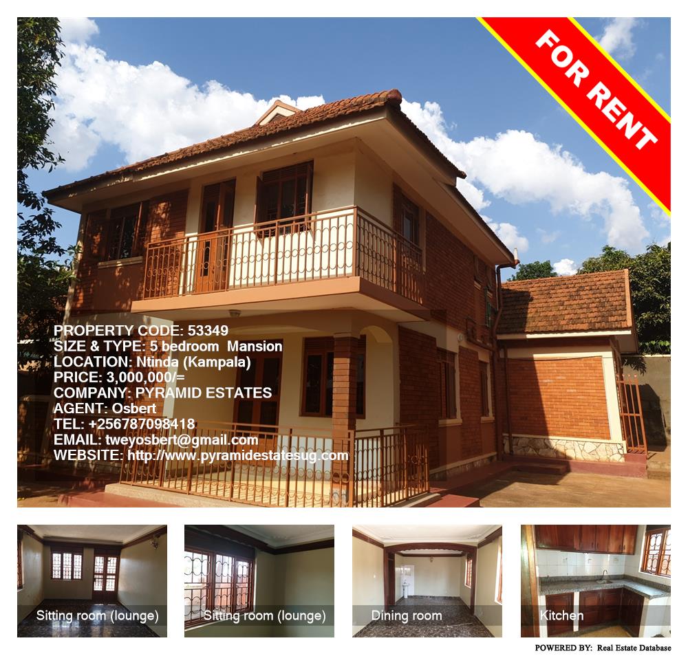 5 bedroom Mansion  for rent in Ntinda Kampala Uganda, code: 53349