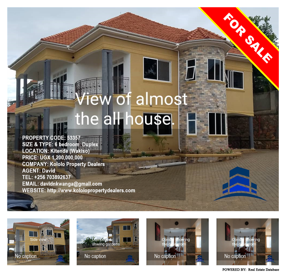 6 bedroom Duplex  for sale in Kitende Wakiso Uganda, code: 53357