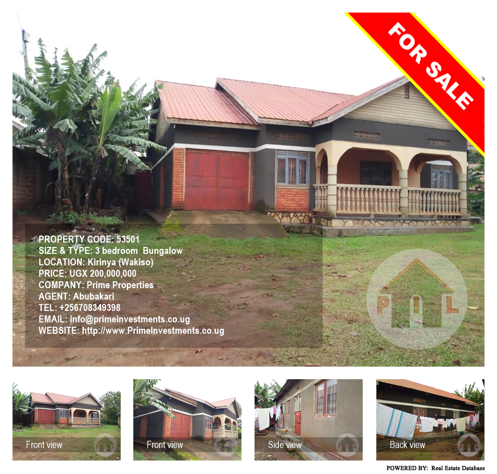 3 bedroom Bungalow  for sale in Kirinya Wakiso Uganda, code: 53501