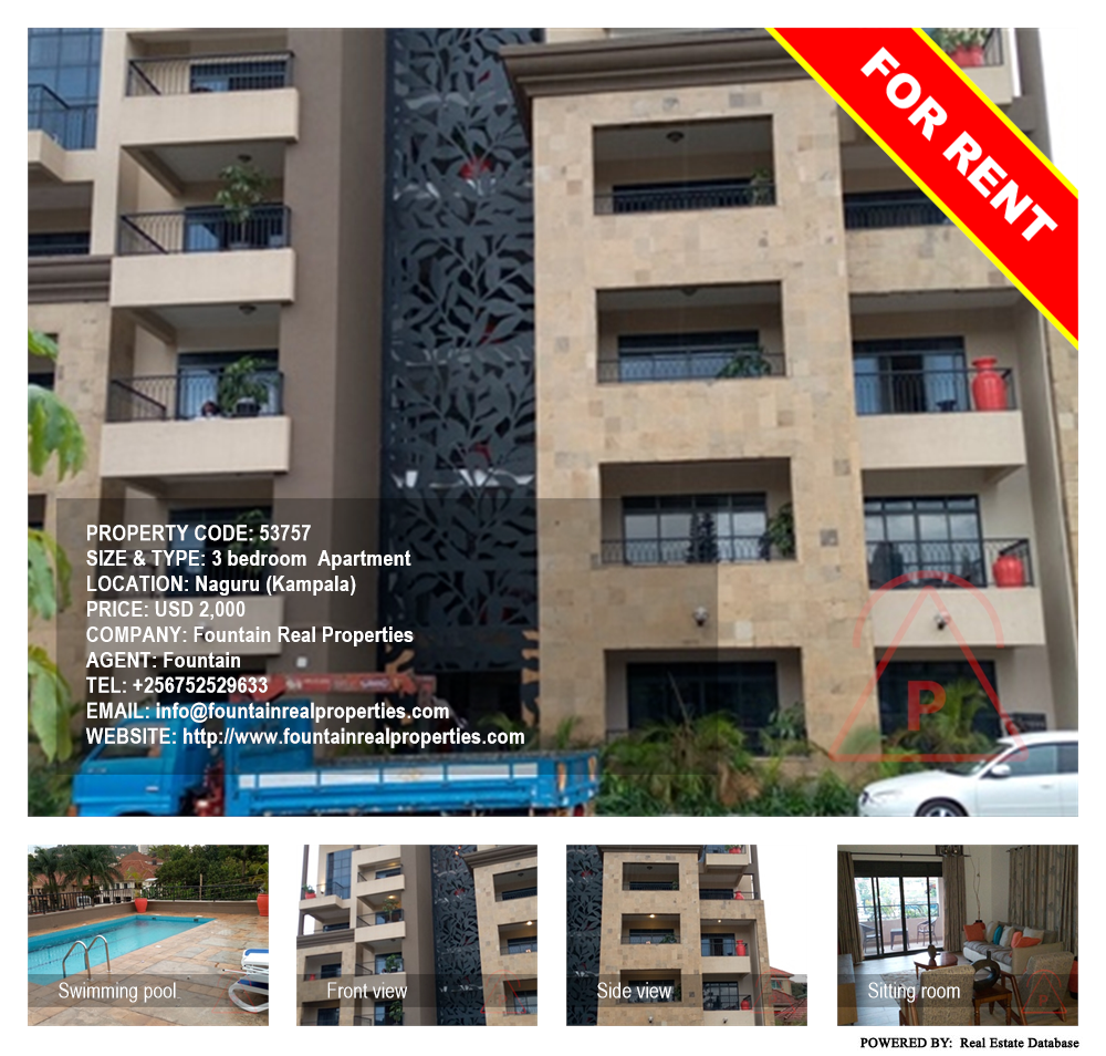 3 bedroom Apartment  for rent in Naguru Kampala Uganda, code: 53757