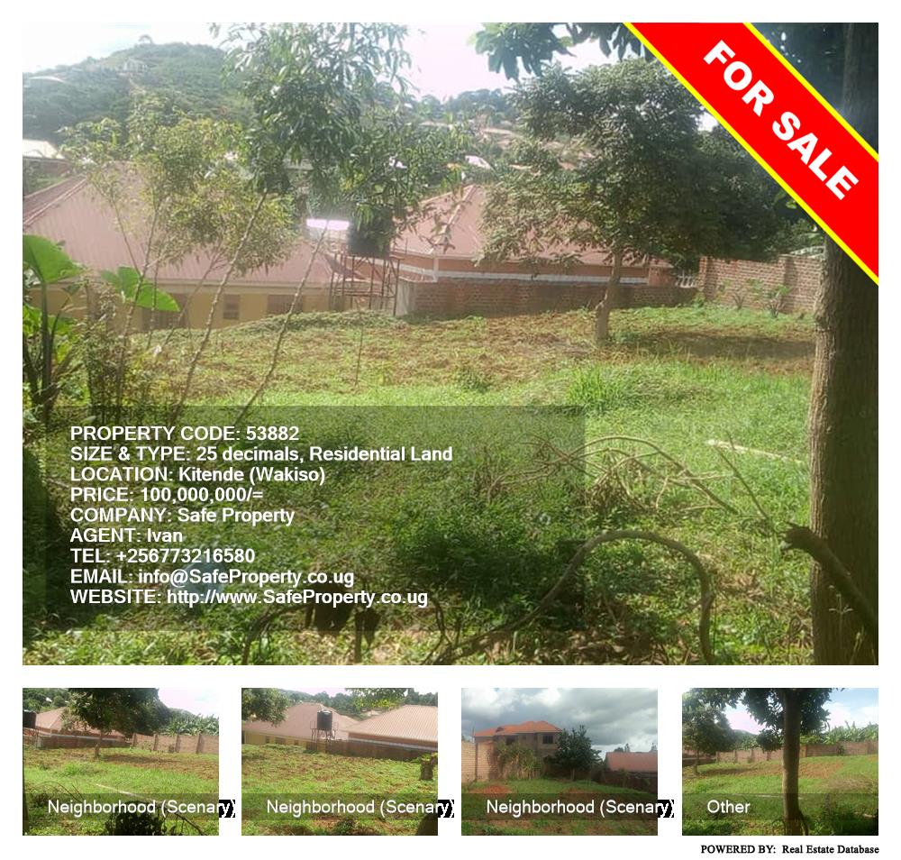 Residential Land  for sale in Kitende Wakiso Uganda, code: 53882