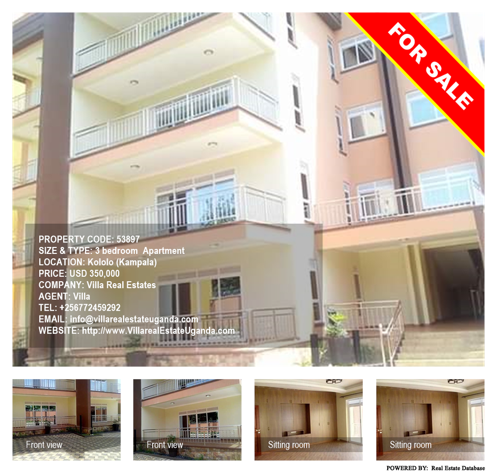 3 bedroom Apartment  for sale in Kololo Kampala Uganda, code: 53897