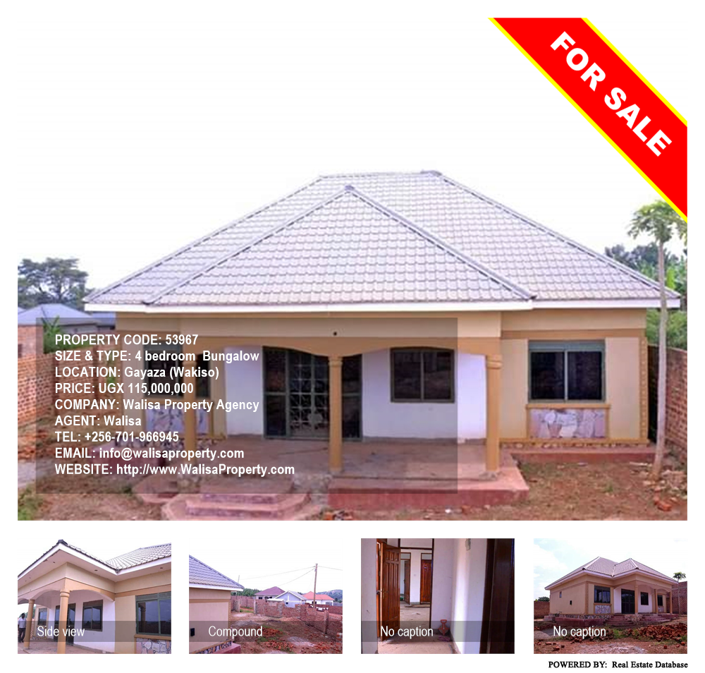 4 bedroom Bungalow  for sale in Gayaza Wakiso Uganda, code: 53967