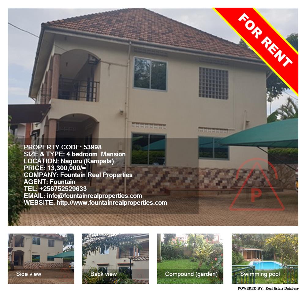 4 bedroom Mansion  for rent in Naguru Kampala Uganda, code: 53998