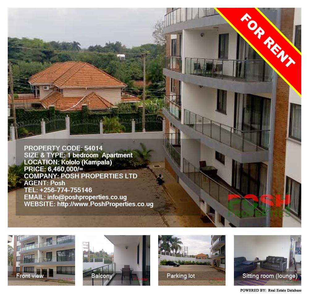 1 bedroom Apartment  for rent in Kololo Kampala Uganda, code: 54014