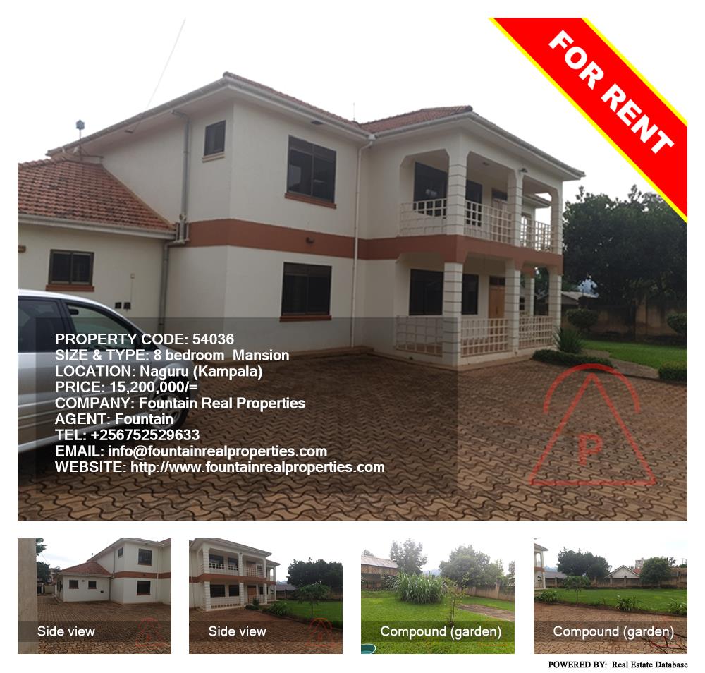 8 bedroom Mansion  for rent in Naguru Kampala Uganda, code: 54036