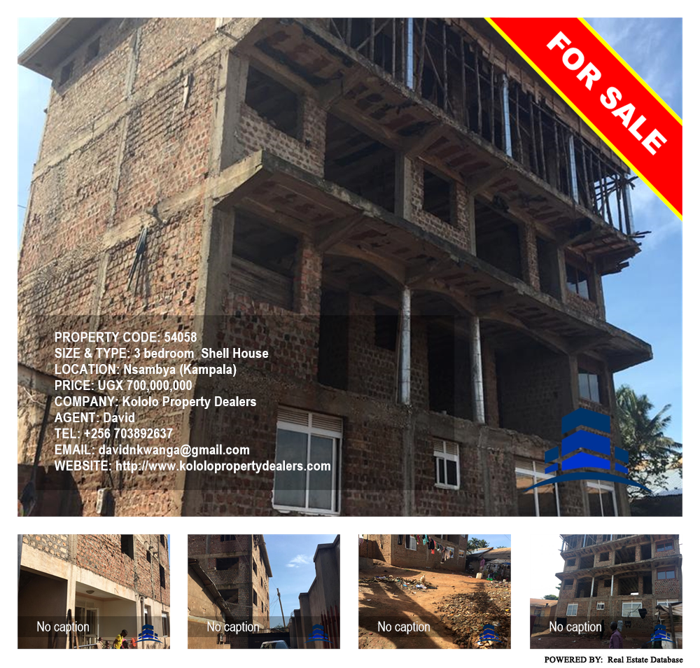 3 bedroom Shell House  for sale in Nsambya Kampala Uganda, code: 54058