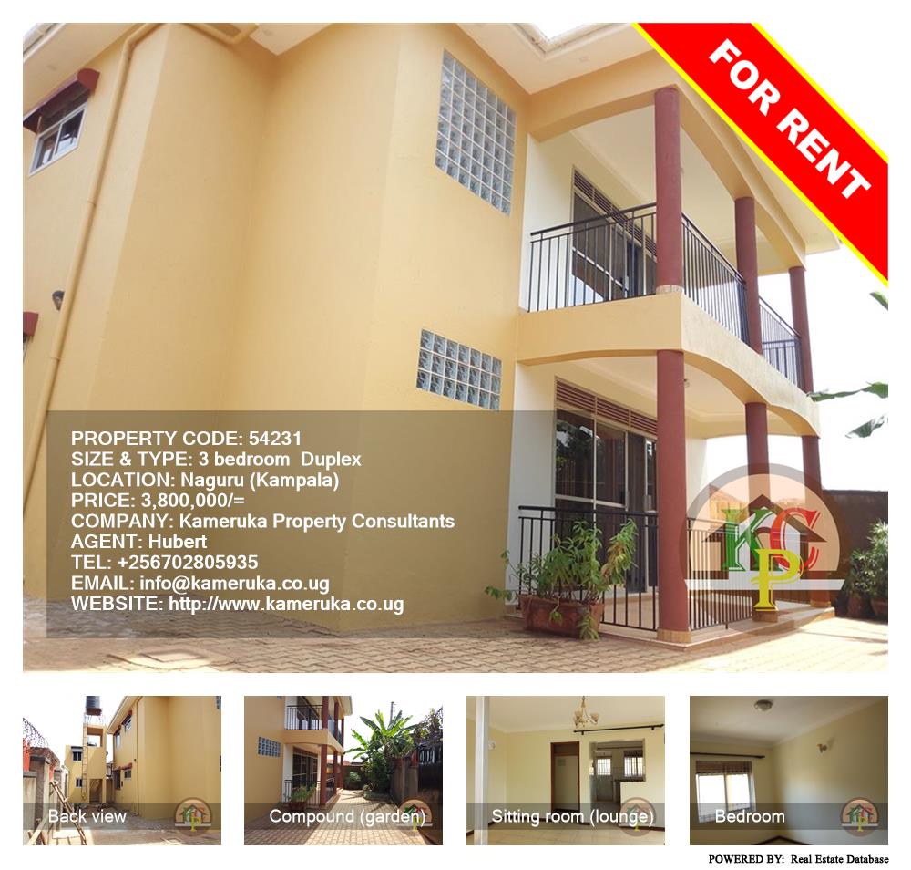3 bedroom Duplex  for rent in Naguru Kampala Uganda, code: 54231