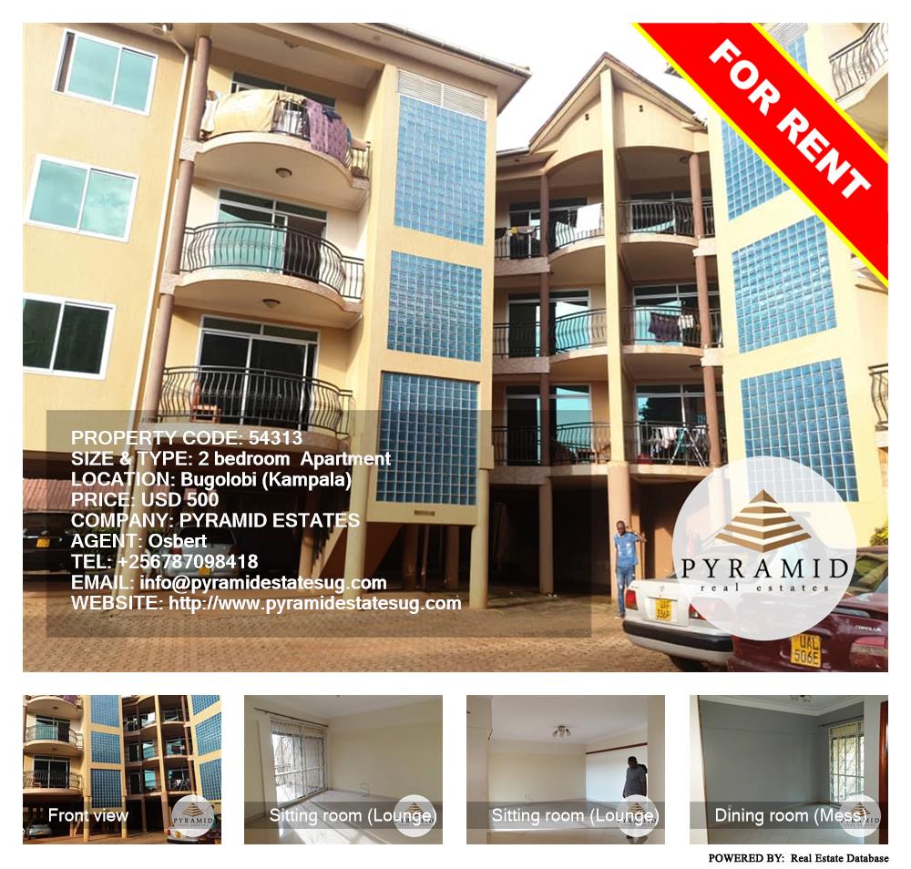 2 bedroom Apartment  for rent in Bugoloobi Kampala Uganda, code: 54313