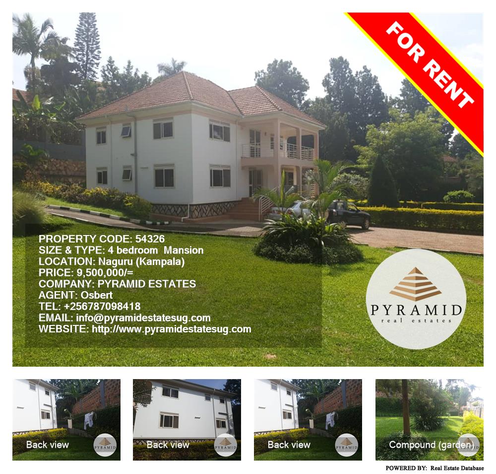 4 bedroom Mansion  for rent in Naguru Kampala Uganda, code: 54326