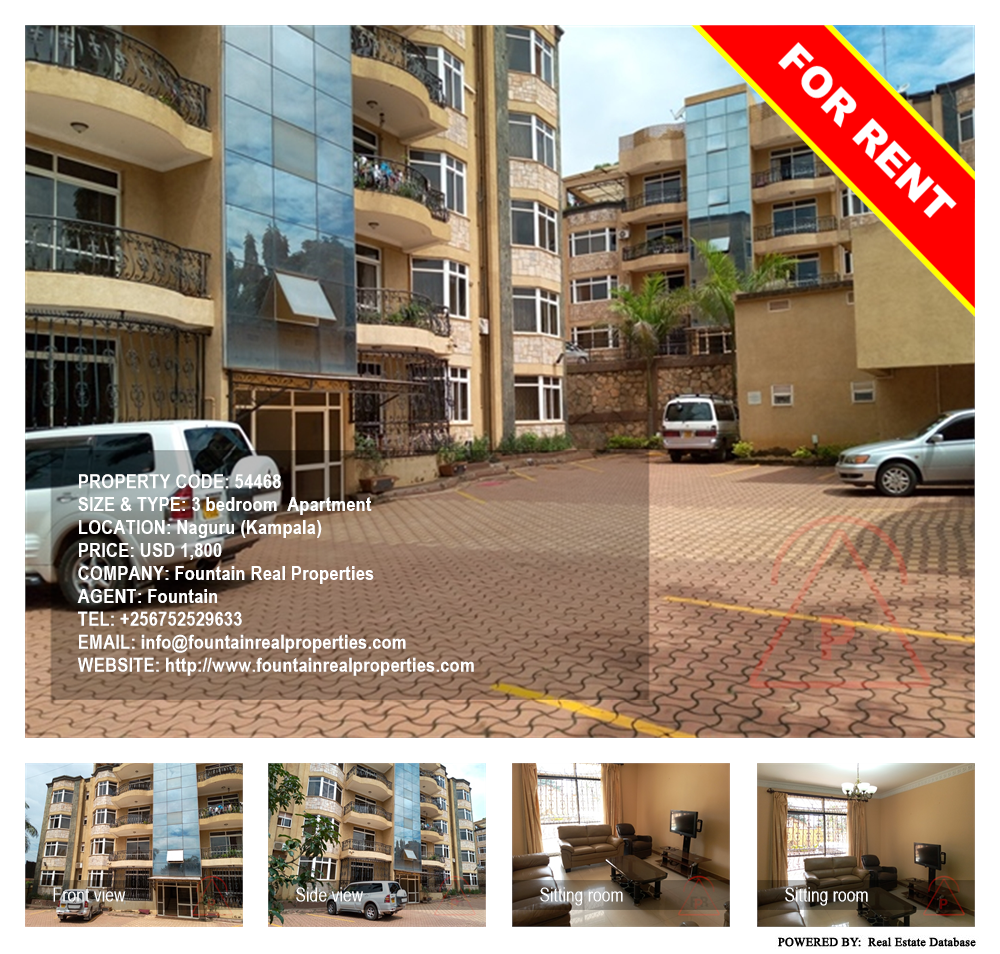 3 bedroom Apartment  for rent in Naguru Kampala Uganda, code: 54468