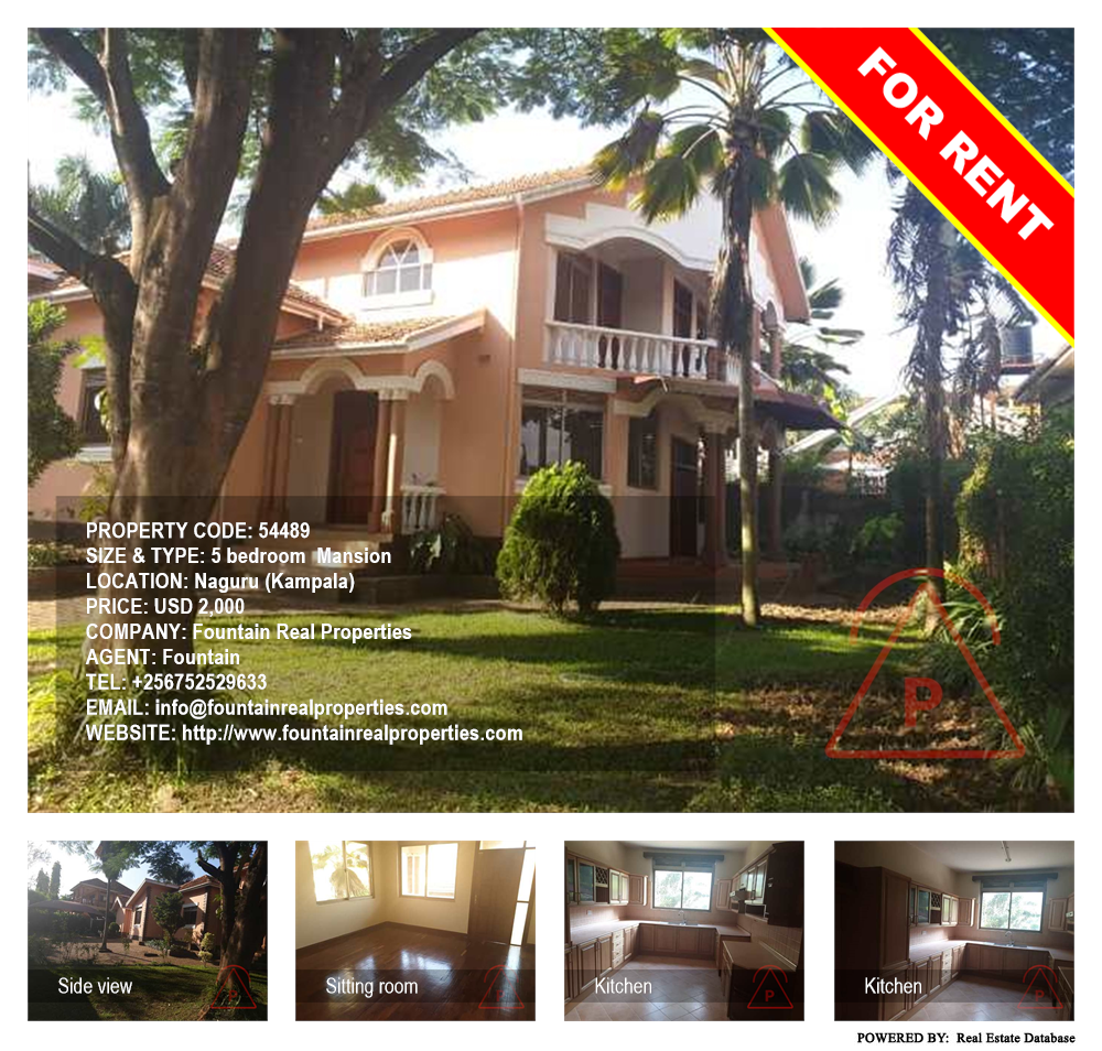 5 bedroom Mansion  for rent in Naguru Kampala Uganda, code: 54489