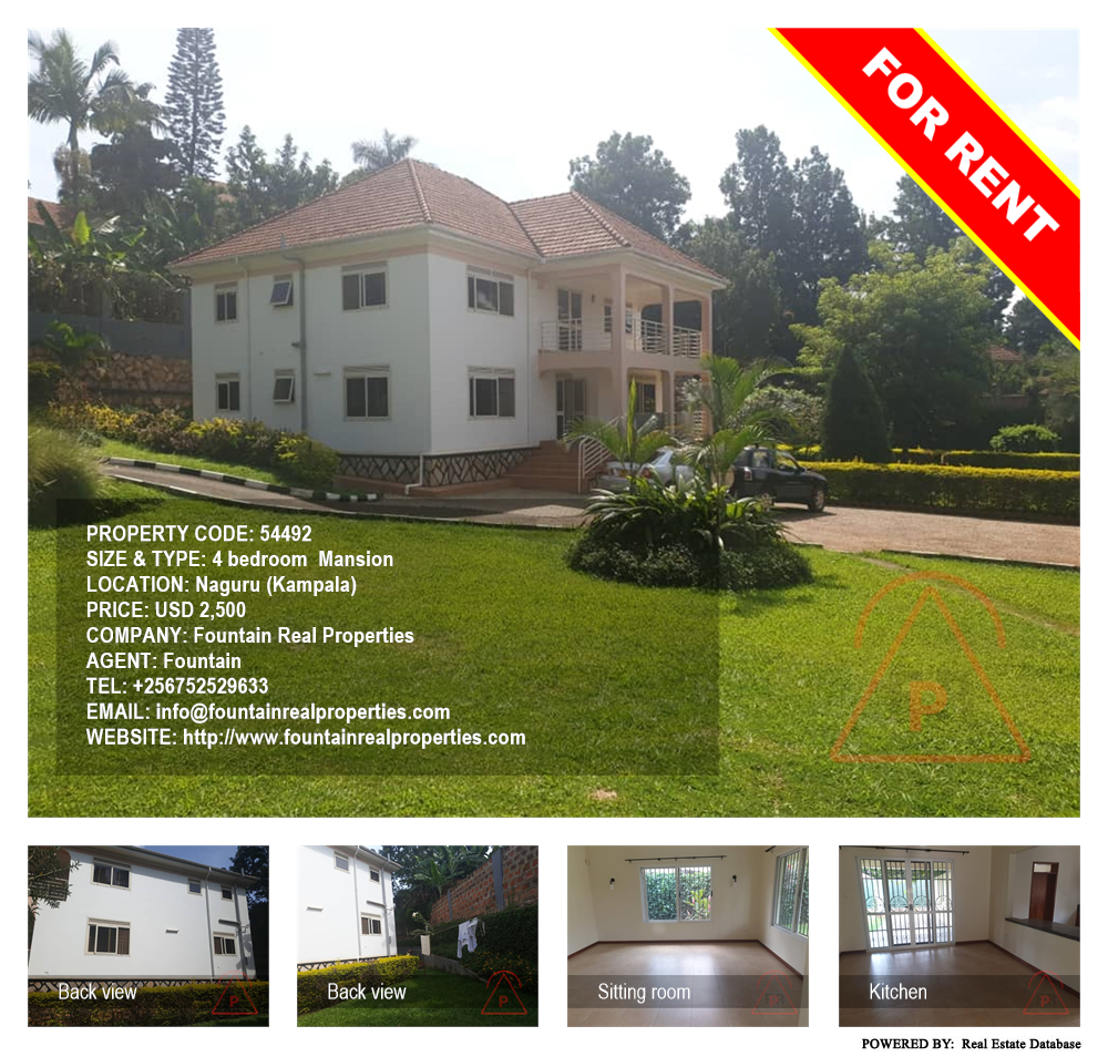 4 bedroom Mansion  for rent in Naguru Kampala Uganda, code: 54492