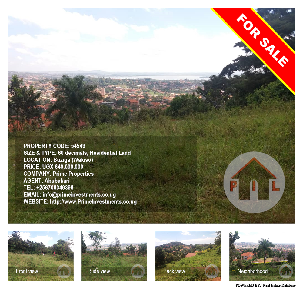 Residential Land  for sale in Buziga Wakiso Uganda, code: 54549