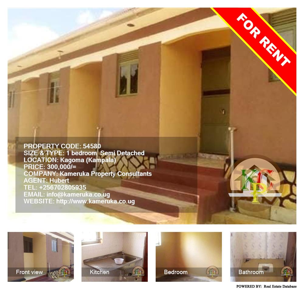 1 bedroom Semi Detached  for rent in Kagoma Kampala Uganda, code: 54580