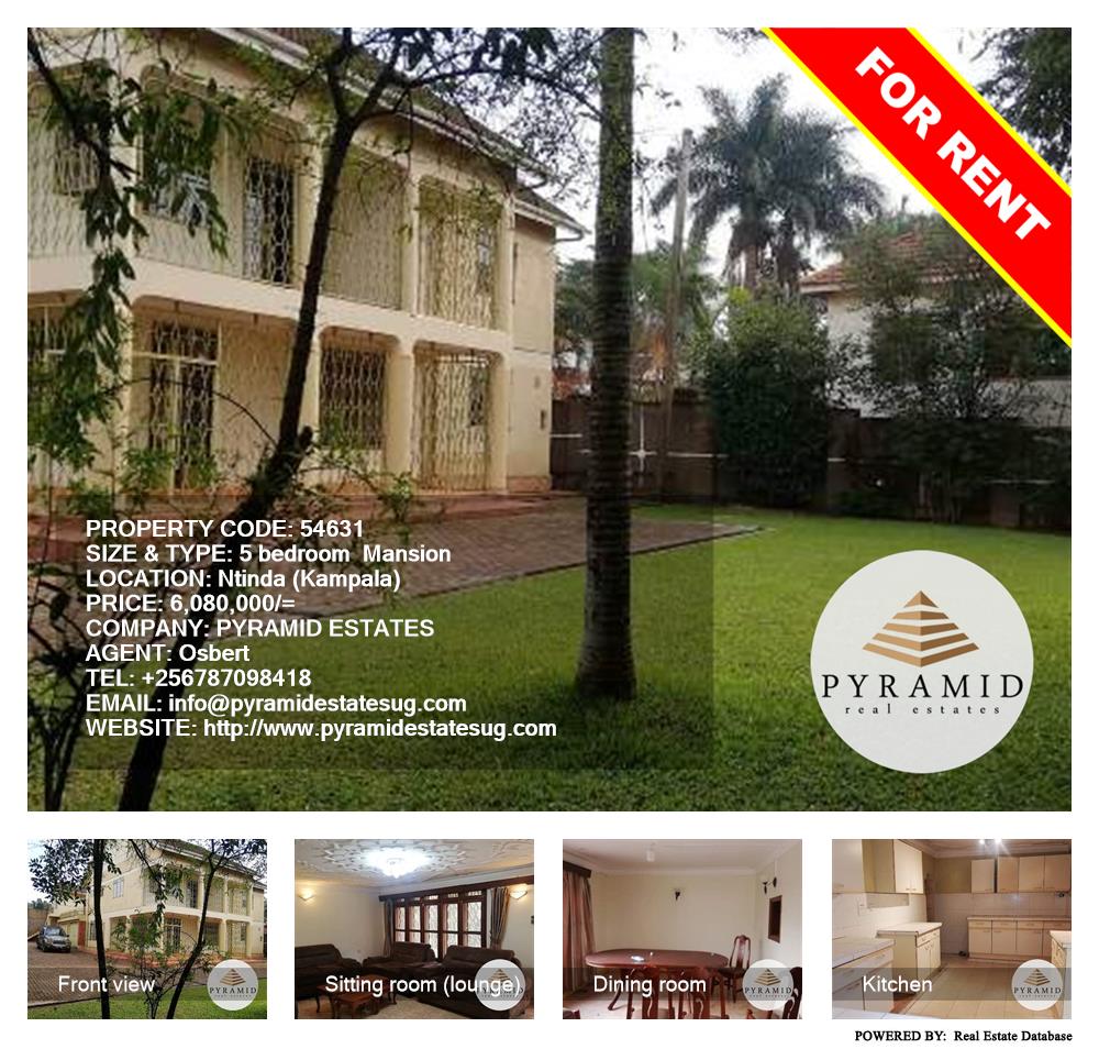 5 bedroom Mansion  for rent in Ntinda Kampala Uganda, code: 54631