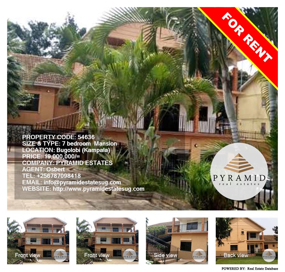 7 bedroom Mansion  for rent in Bugoloobi Kampala Uganda, code: 54636