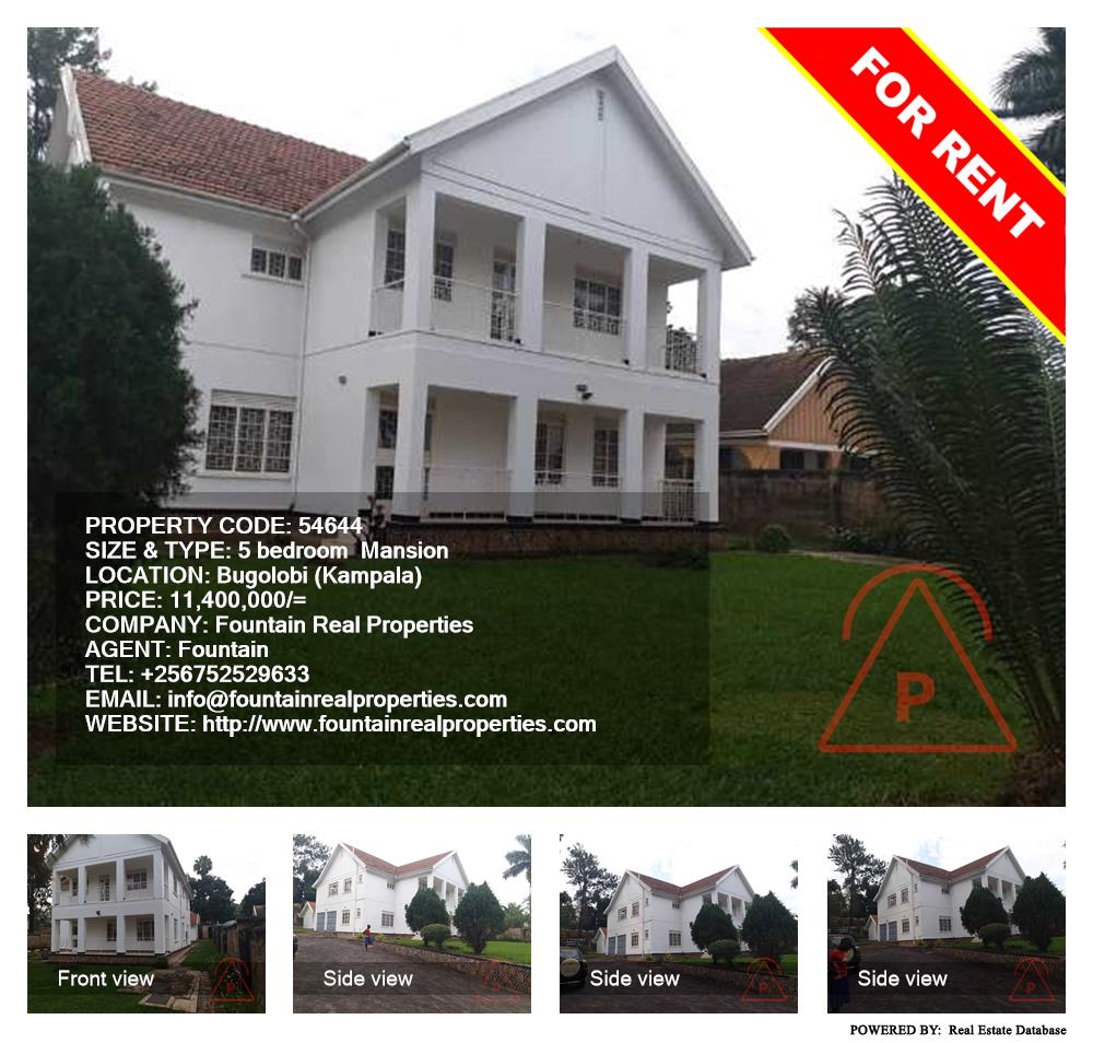 5 bedroom Mansion  for rent in Bugoloobi Kampala Uganda, code: 54644
