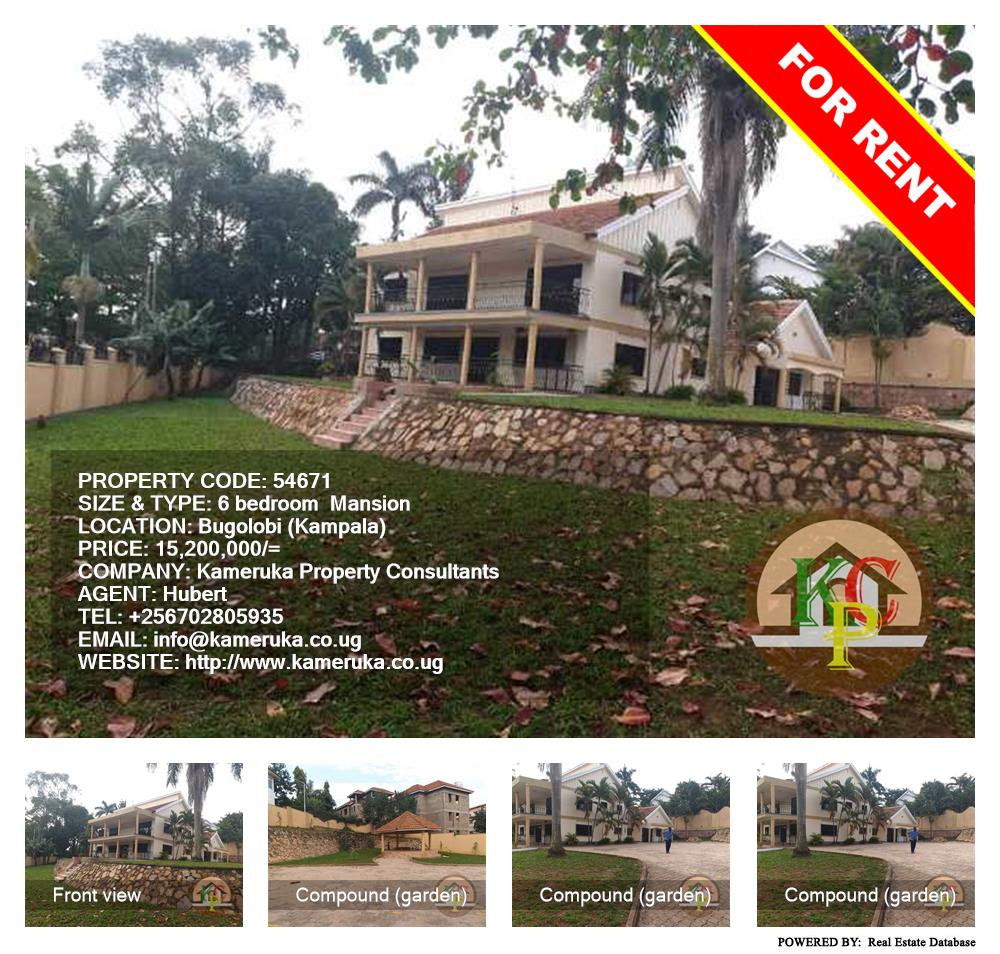 6 bedroom Mansion  for rent in Bugoloobi Kampala Uganda, code: 54671