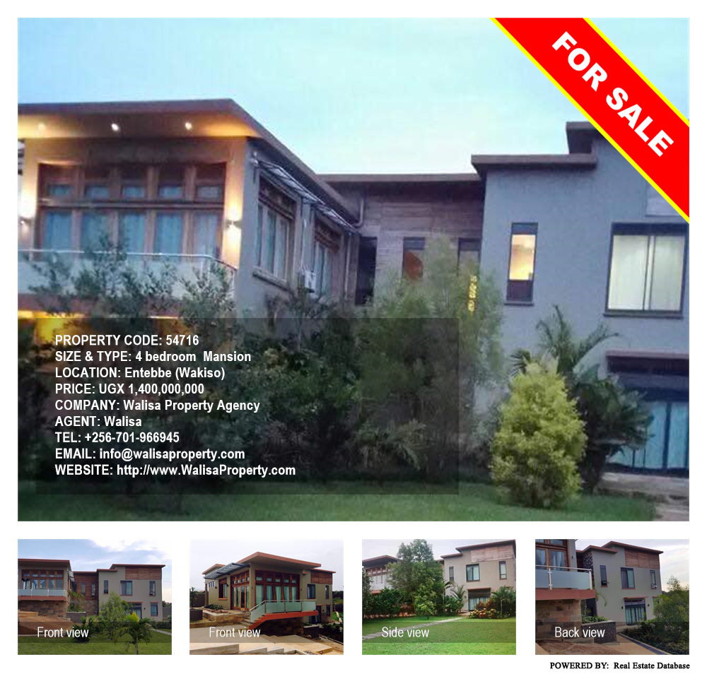 4 bedroom Mansion  for sale in Entebbe Wakiso Uganda, code: 54716