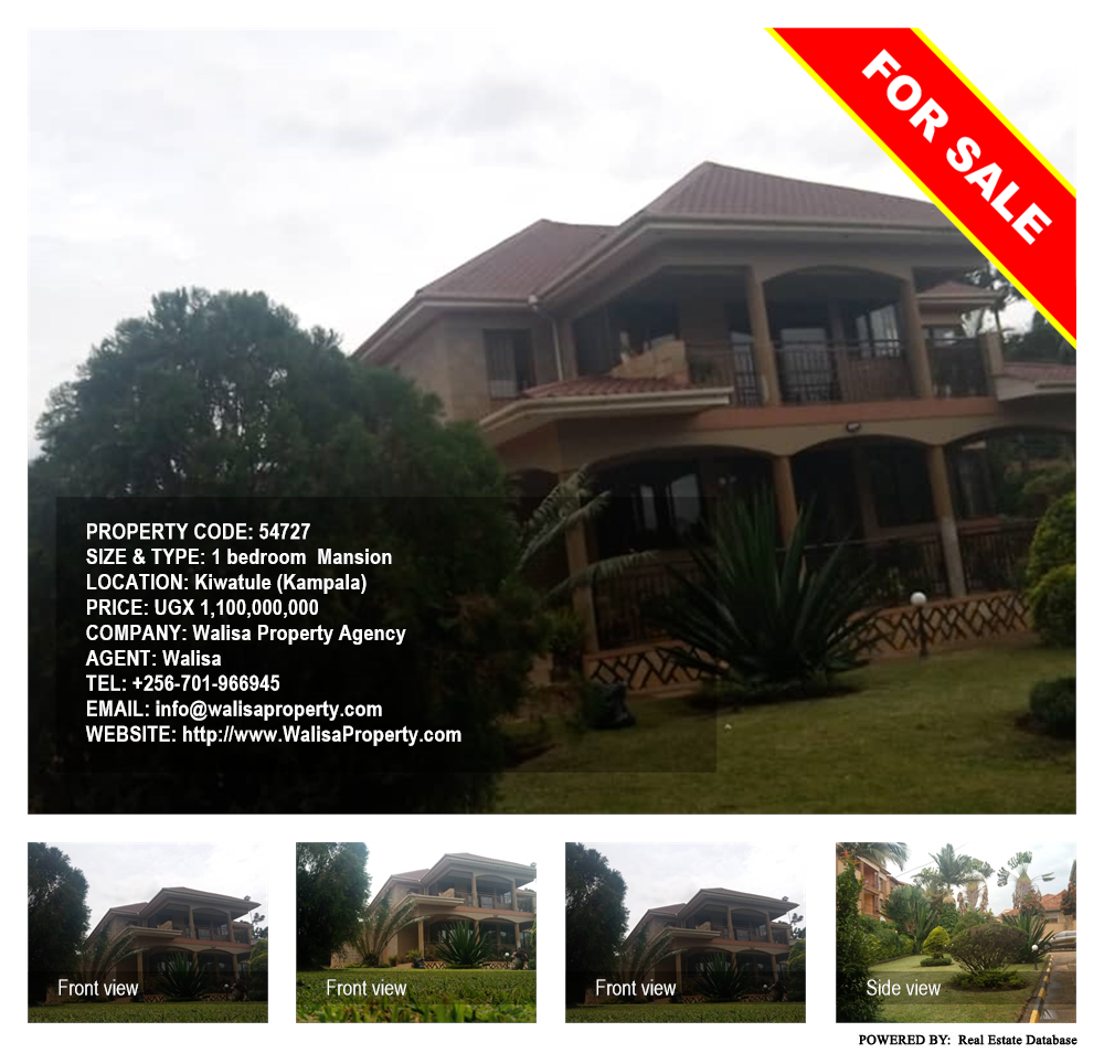 1 bedroom Mansion  for sale in Kiwaatule Kampala Uganda, code: 54727