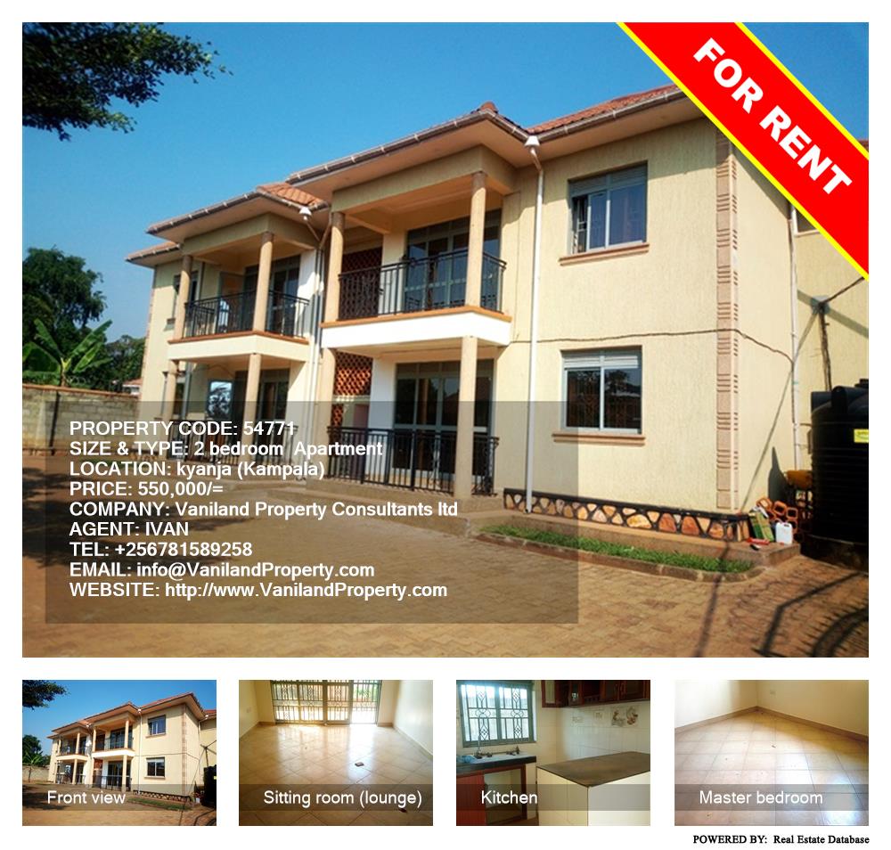 2 bedroom Apartment  for rent in Kyanja Kampala Uganda, code: 54771
