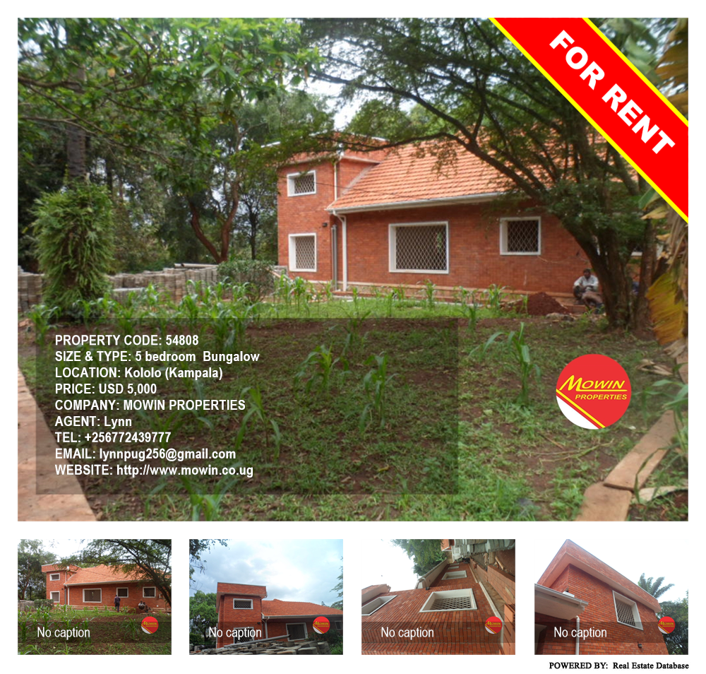 5 bedroom Bungalow  for rent in Kololo Kampala Uganda, code: 54808