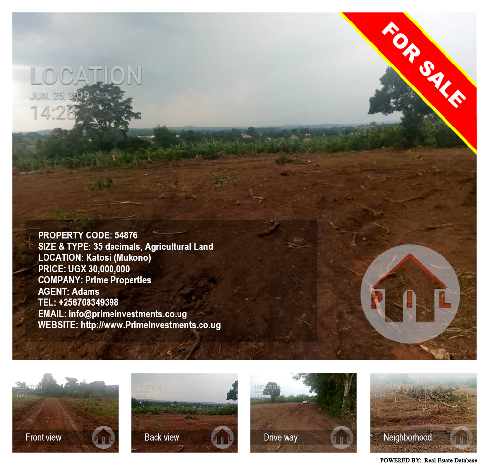 Agricultural Land  for sale in Katosi Mukono Uganda, code: 54876