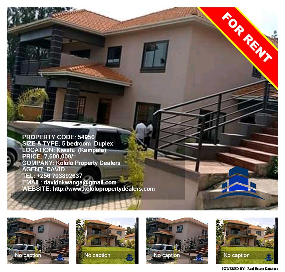 5 bedroom Duplex  for rent in Kiwafu Kampala Uganda, code: 54950