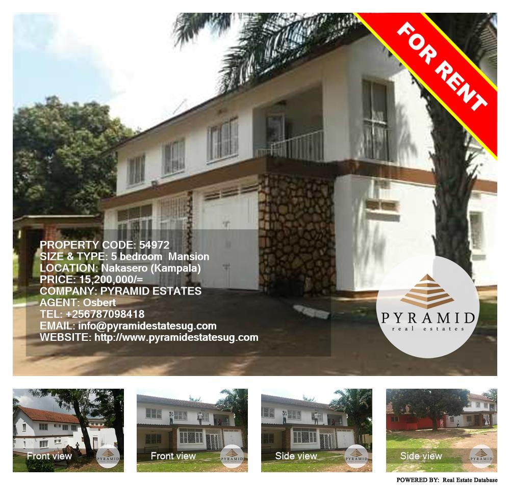 5 bedroom Mansion  for rent in Nakasero Kampala Uganda, code: 54972