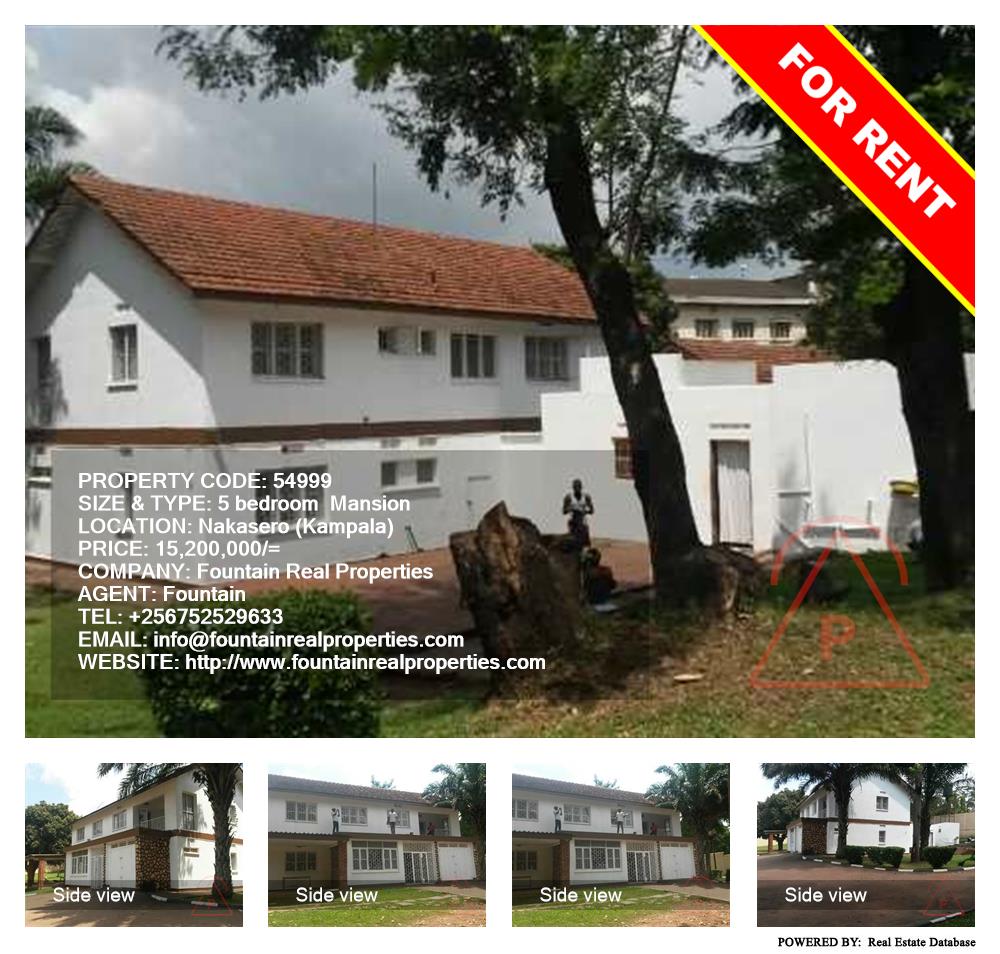 5 bedroom Mansion  for rent in Nakasero Kampala Uganda, code: 54999