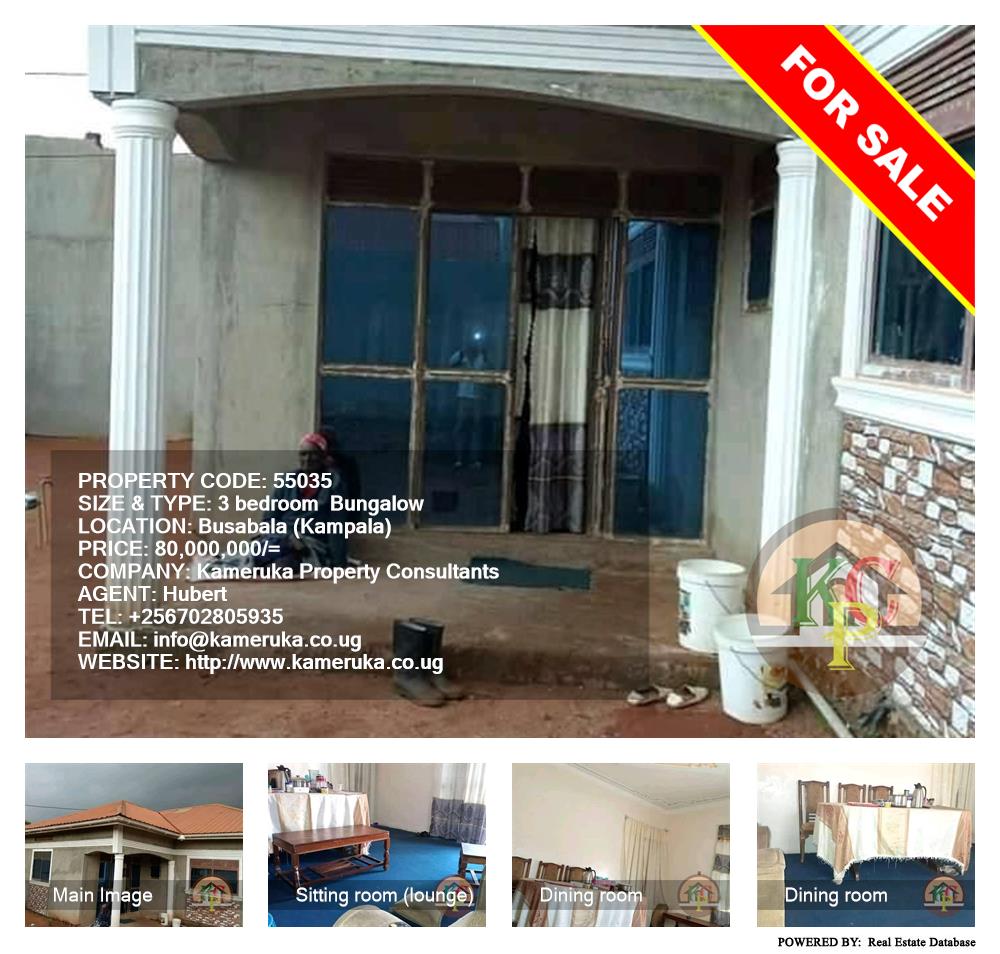 3 bedroom Bungalow  for sale in Busaabala Kampala Uganda, code: 55035