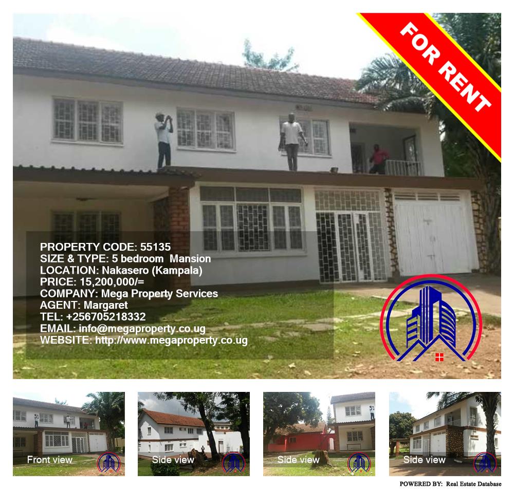 5 bedroom Mansion  for rent in Nakasero Kampala Uganda, code: 55135