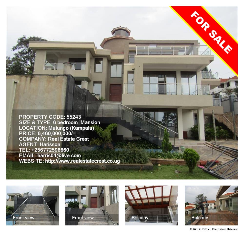 6 bedroom Mansion  for sale in Mutungo Kampala Uganda, code: 55243
