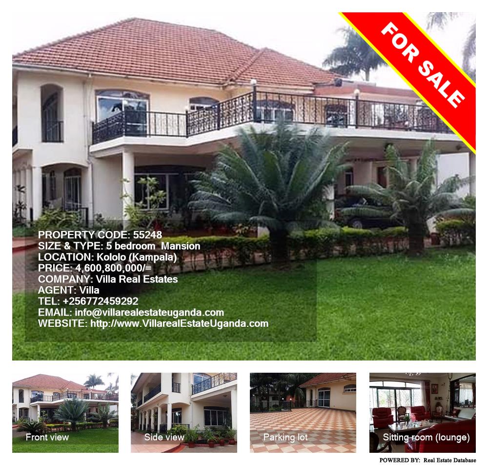 5 bedroom Mansion  for sale in Kololo Kampala Uganda, code: 55248