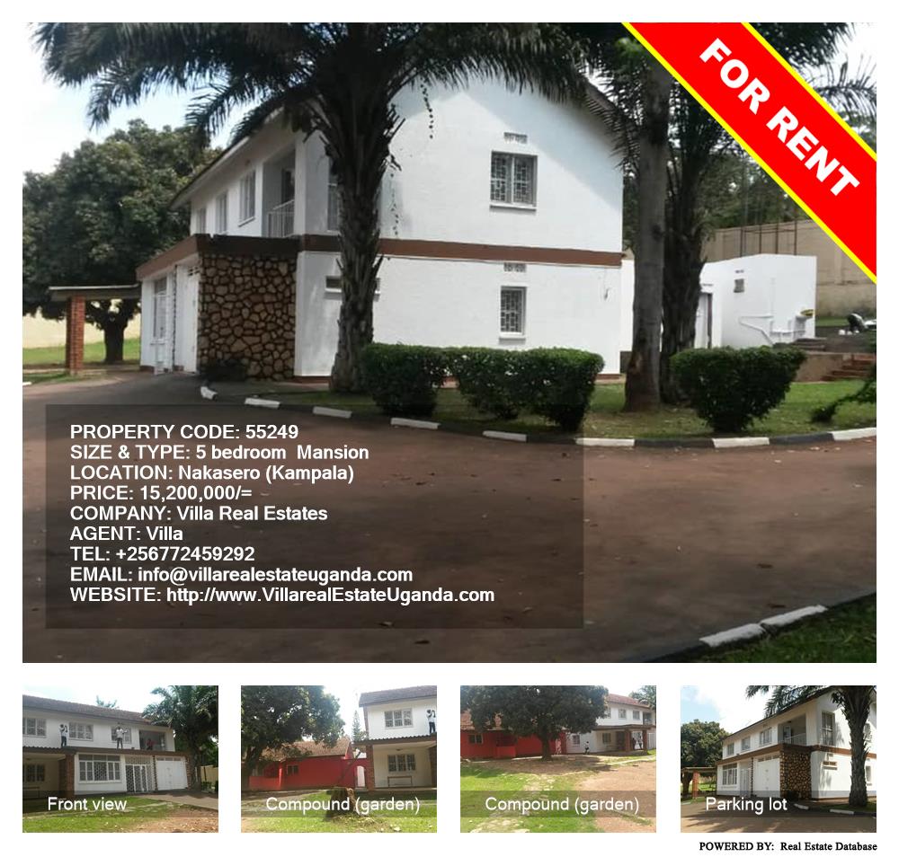 5 bedroom Mansion  for rent in Nakasero Kampala Uganda, code: 55249